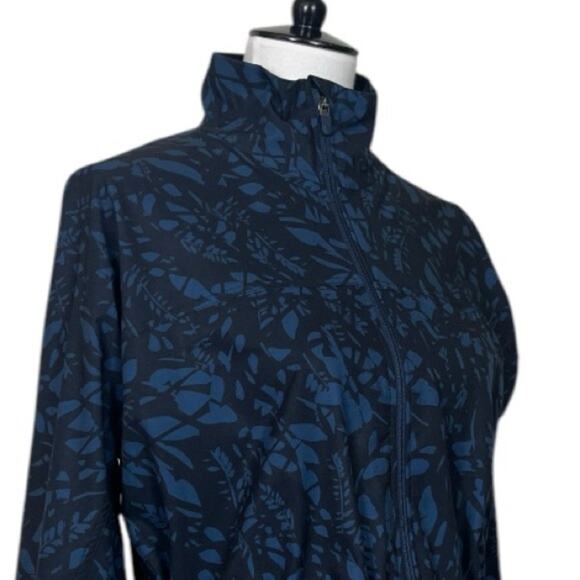 Sweaty Betty Fast Track Running Jacket Blue Leaf Scatter Print Women Size Small - Picture 10 of 14